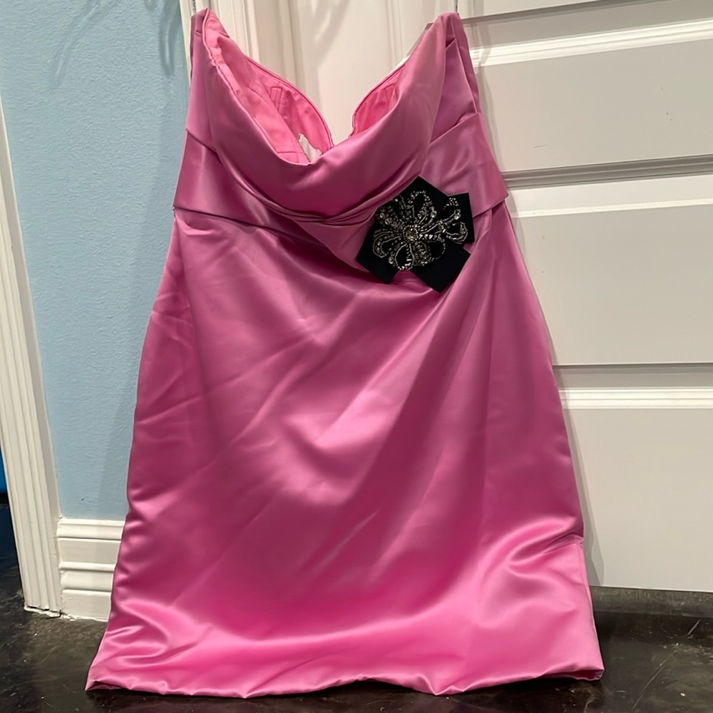 Fushia Pink Strapless Mini Dress